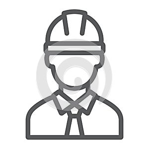 Oilman line icon, industy and man, worker sign, vector graphics, a linear pattern on a white background.