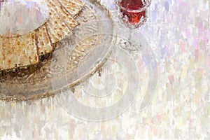 oilpainting style and abstract image of Pesah celebration concept & x28;jewish Passover holiday& x29;.