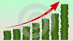 Ð¡oins growth chart, Profit growth, Growth graph, Rate increase (wads of money)