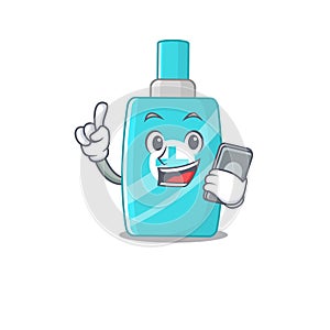 Ointment cream cartoon character speaking on phone