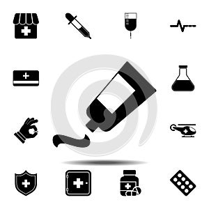 The ointment, salve, unguent, fat, unction, inunction icon. Simple glyph vector element of Medecine set icons for UI and UX,