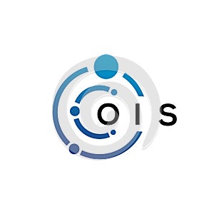 OIS letter technology logo design on white background. OIS creative initials letter IT logo concept. OIS letter design