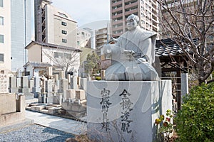 Oishi Kuranosuke Statue at Kissho-ji Temple in Tennoji, Osaka, Japan. a famous Tourist spot