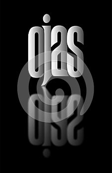 ojas typography design in black background