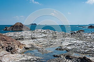 Ojaura Coast in Nachikatsuura, Wakayama, Japan. It is part of the Yoshino-Kumano National Park and