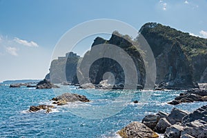 Ojaura Coast in Nachikatsuura, Wakayama, Japan. It is part of the Yoshino-Kumano National Park and