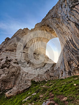 Ojo de Buey at Pena Mea mountains between Laviana and Aller municipalities, Asturias, Spain photo