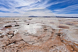 Ojos del sal, volcanic formations on the edge of the Salar de Uyuni, near the town of Colchani, Uyuni, Bolivia photo