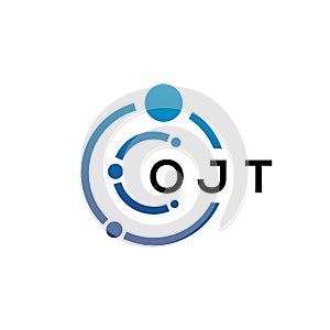 OJT letter technology logo design on white background. OJT creative initials letter IT logo concept. OJT letter design