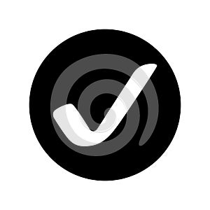 Ok button vector icon. Approve illustration sign. Check mark symbol. Yes logo.