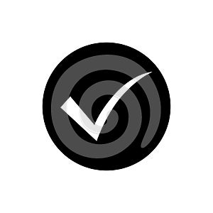 Ok button vector icon. Approve illustration sign. Check mark symbol. Yes logo.