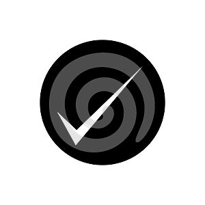 Ok button vector icon. Approve illustration sign. Check mark symbol. Yes logo.