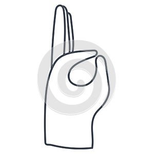 Ok hand gesture Hand draw icon Vector