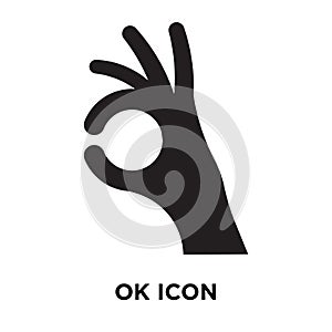 Ok icon vector isolated on white background, logo concept of Ok