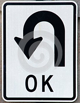 OK U Turn Sign photo