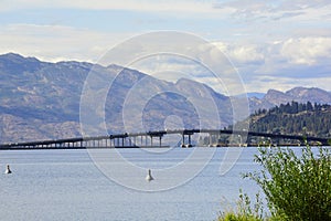 Okanagan Lake and the bridge to downtown Kelowna