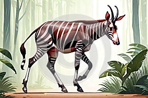 Okapi animal Congo rain forest habitat