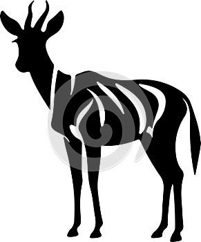 okapi Black Silhouette Generative Ai