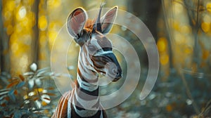 Okapi in Dense Forest