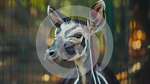 okapi in its natural habitat - rainforest animal