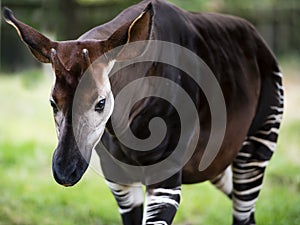 The Okapi known as the forest giraffe or zebra giraffe