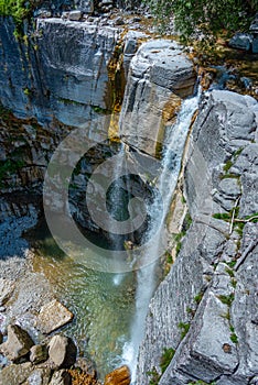 Okatse (Kinchkha) Big Waterfall near Kutaisi in Georgia