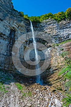 Okatse (Kinchkha) Big Waterfall near Kutaisi in Georgia