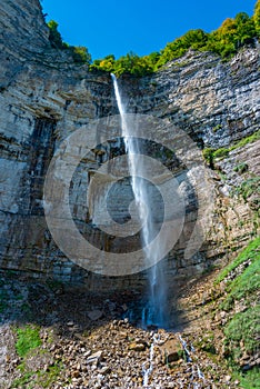 Okatse (Kinchkha) Big Waterfall near Kutaisi in Georgia