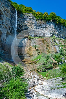 Okatse (Kinchkha) Big Waterfall near Kutaisi in Georgia