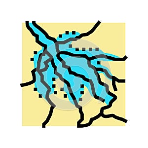 okavango delta color icon vector illustration