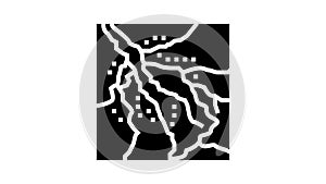 okavango delta glyph icon animation