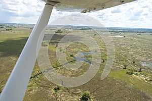 Okavango Delta viewed from a plane