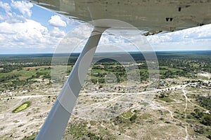 Okavango Delta viewed from a plane