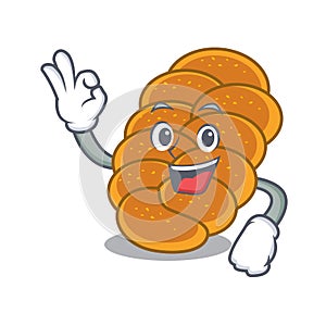 Okay challah character cartoon style