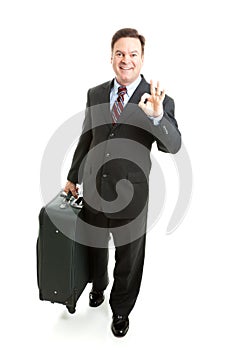 A-Okay Sign From Business Traveler