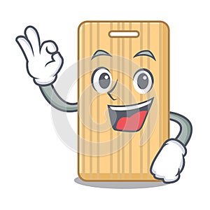 Okay wooden cutting board character cartoon