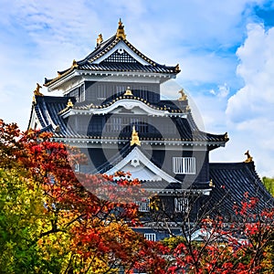Okayama Castle or Crow Castle in Okayama