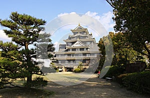 Okayama castle known as `crow castle` due to its black exterior is a Japanese castle in the city of Okayama, Japan