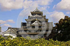 Okayama castle known as `crow castle` due to its black exterior is a Japanese castle in the city of Okayama, Japan