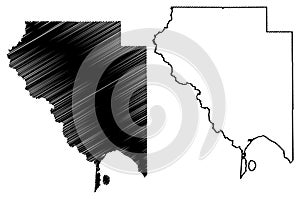 Okeechobee County, Florida U.S. county, United States of America, USA, U.S., US map vector illustration, scribble sketch