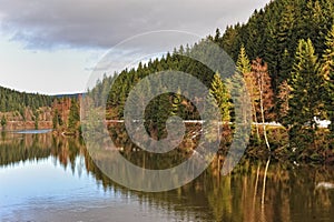 Okertalsperre in winter,Harz,Germany.