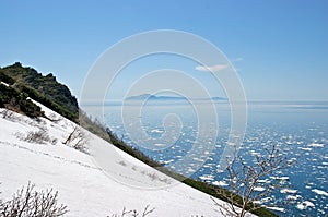 The Okhotsk Sea, North coast, spring