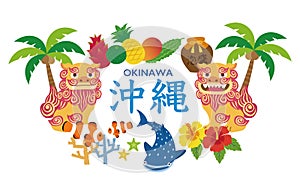 Okinawa illustration with local specialty