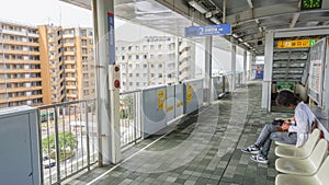 OKINAWA, JAPAN - April 19 , 2017: Yui monorail train station in