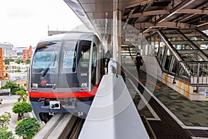 Okinawa Urban Monorail train public transport in Naha, Japan