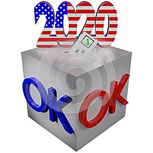 Oklahoma Ballot Box Election 2020 3D Illustration