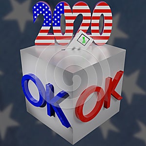 Oklahoma Ballot Box Election 2020 3D Illustration