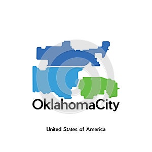 Oklahoma City Map Illustration Creative Design