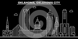 Oklahoma City silhouette skyline. USA - Oklahoma City vector city, american linear architecture, buildings. Oklahoma