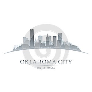 Oklahoma city silhouette white background